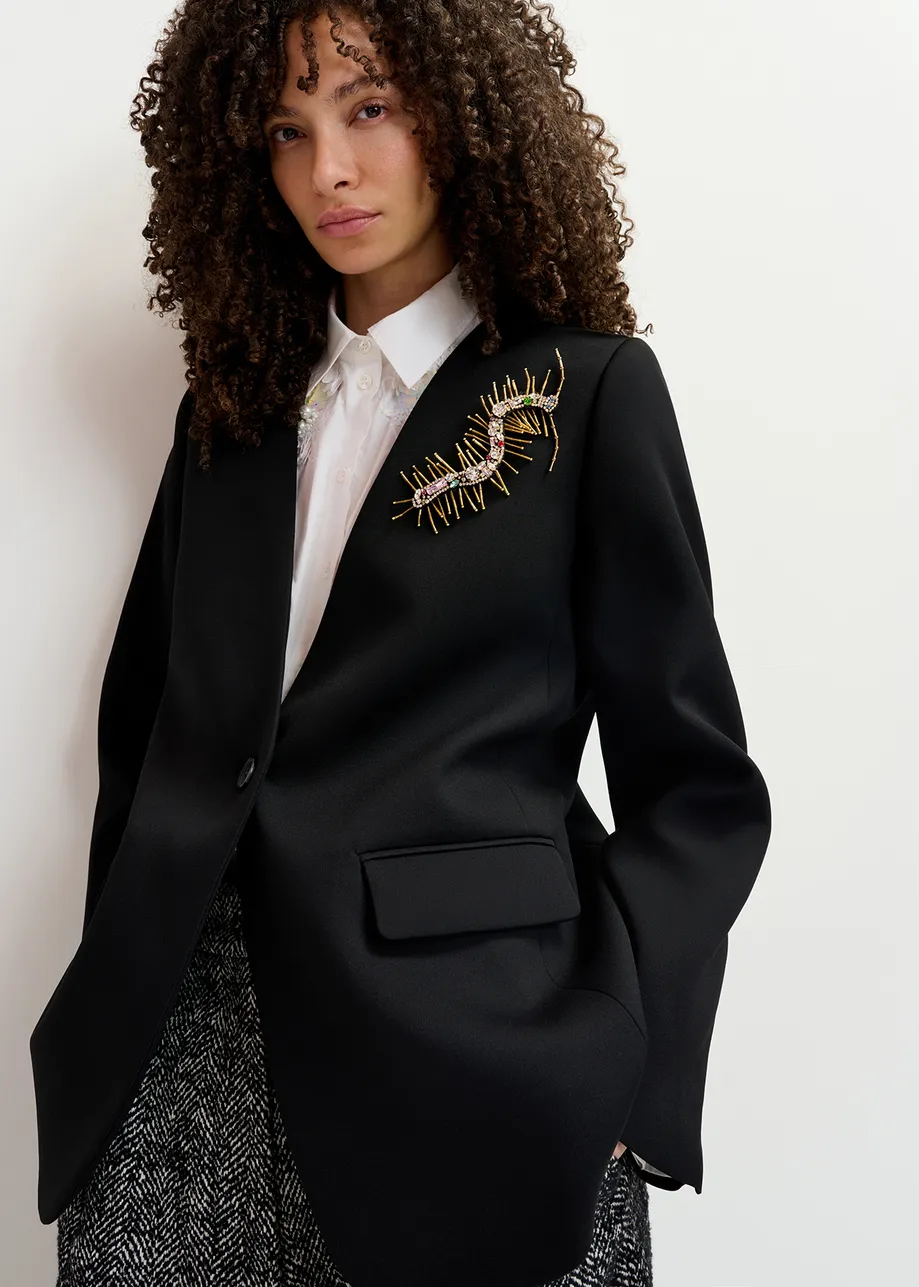 Black oversized single-breasted blazer