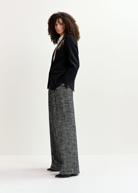 Schwarzer, einreihiger Oversized Blazer