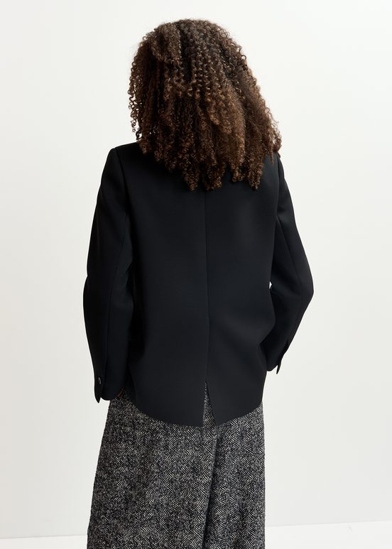 Blazer oversize noir à simple boutonnage