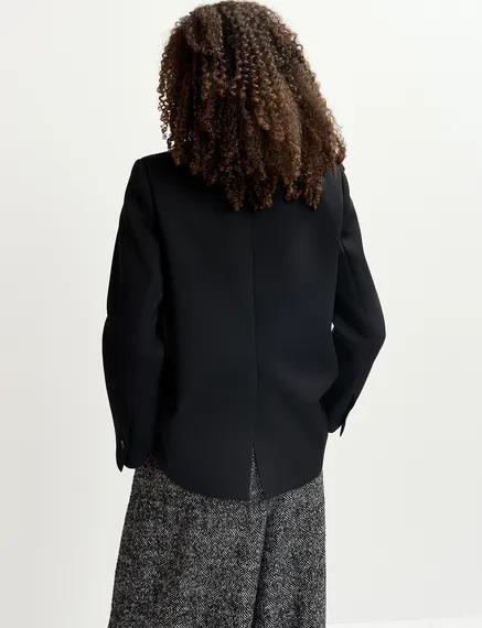 Zwarte oversized blazer met enkel knopenrij