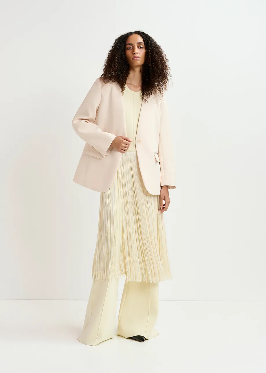 Ecru oversized blazer met enkele knopenrij