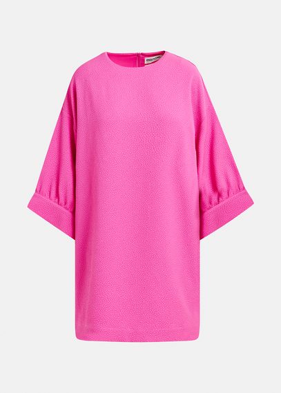 Fuchsia mini-jurk met brede mouwen