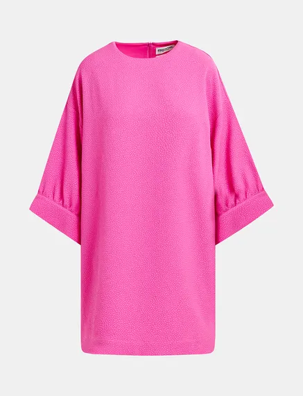 Fuchsia mini-jurk met brede mouwen