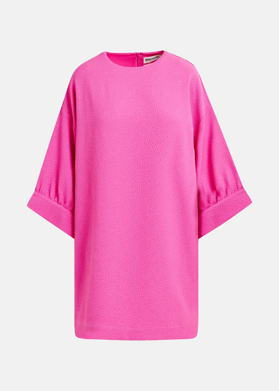 Fuchsia mini dress with wide sleeves