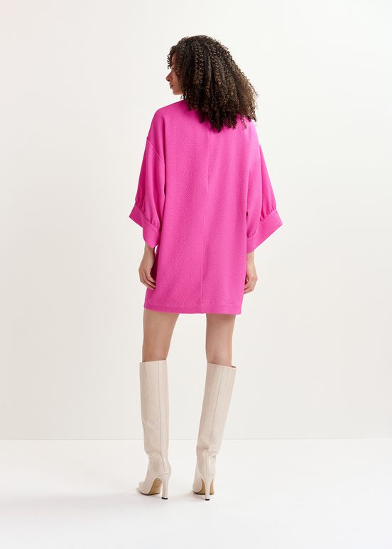 Fuchsia mini-jurk met brede mouwen