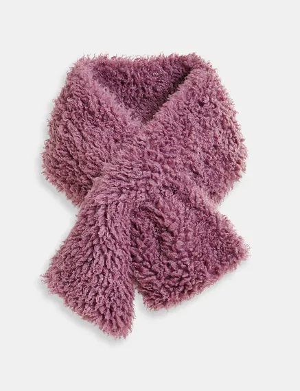 Mauve faux shearling scarf