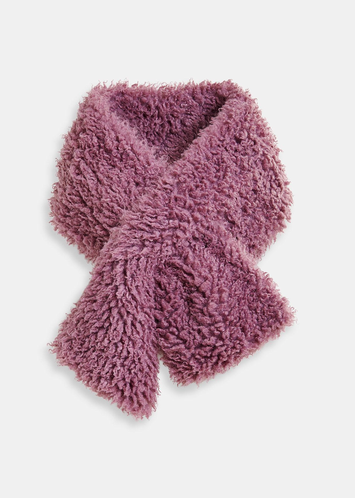 Sciarpa in shearling ecologico color malva