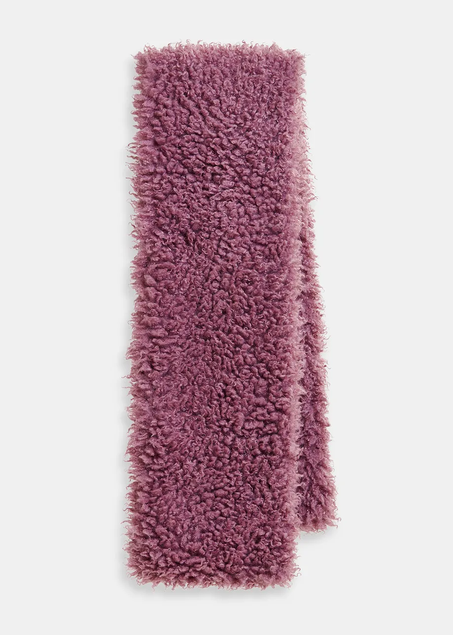 Mauve faux shearling scarf