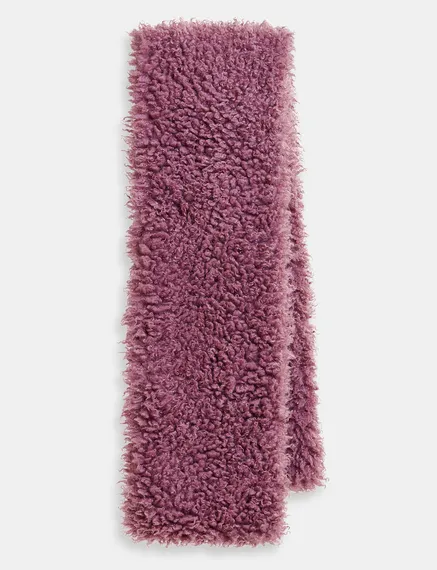 Mauve faux shearling scarf