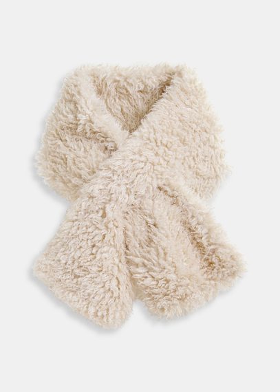 Ecru faux shearling scarf