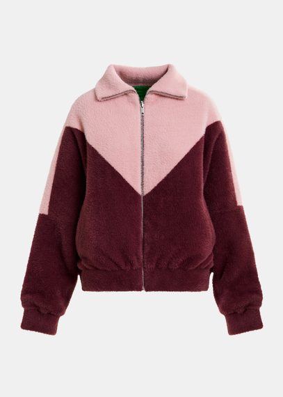 Blouson aviateur réversible rose clair et bordeaux