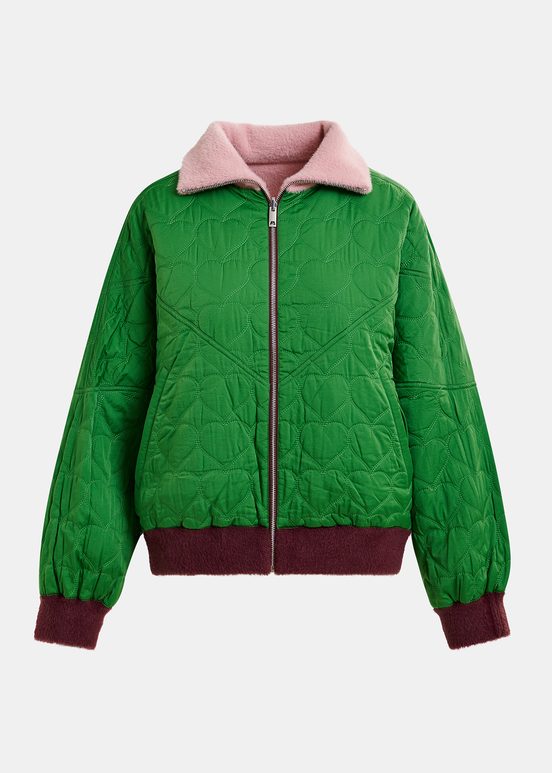 Blouson aviateur réversible rose clair et bordeaux