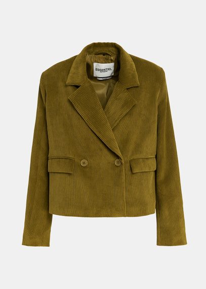 Khaki corduroy cropped blazer