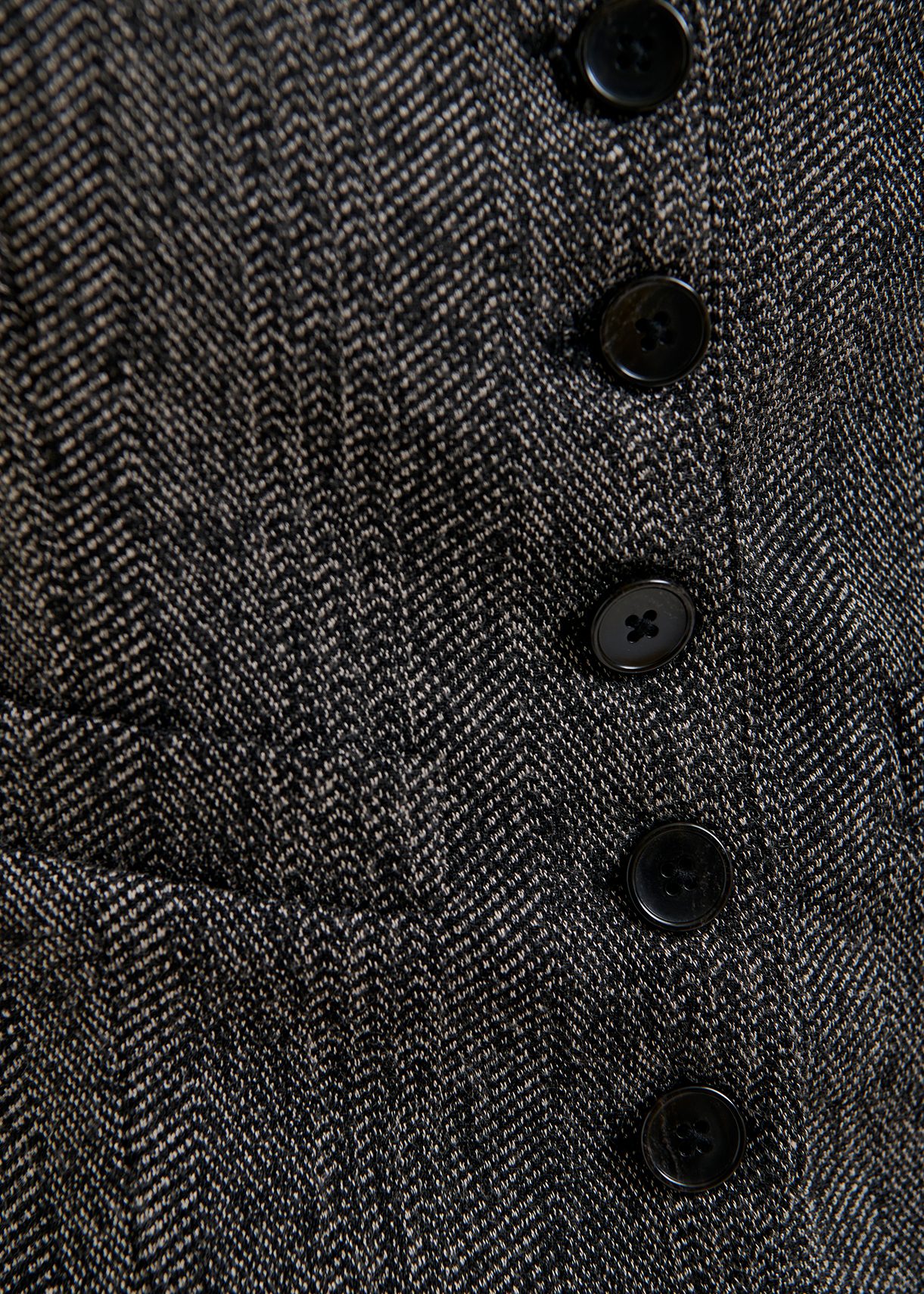 Black herringbone waist coat | Essentiel Antwerp United States