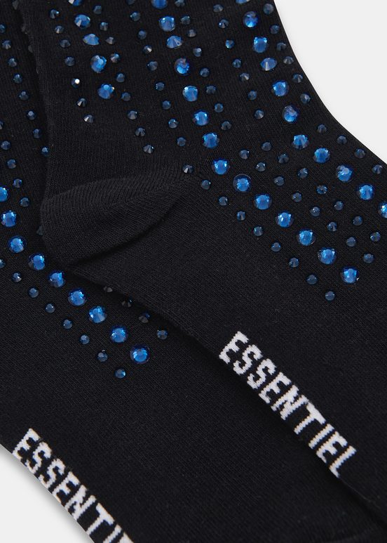 Chaussettes noires à strass