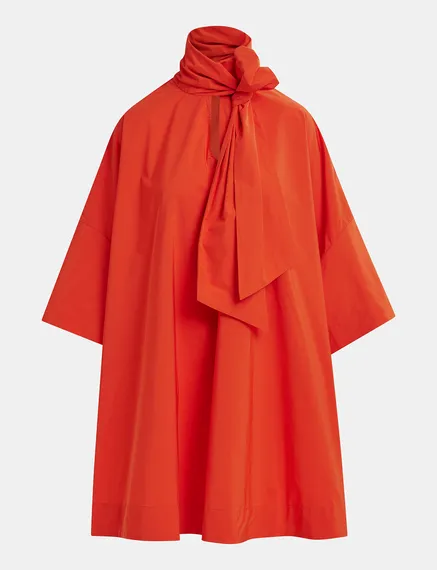 Mini-robe lavallière rouge