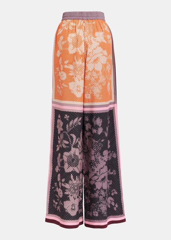 Multicolor printed wide-leg pants