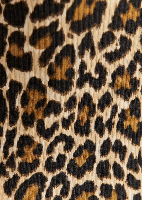 Jersey de punto con motivos de leopardo, beis 