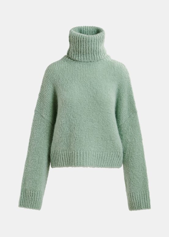 Light green turtleneck knit sweater