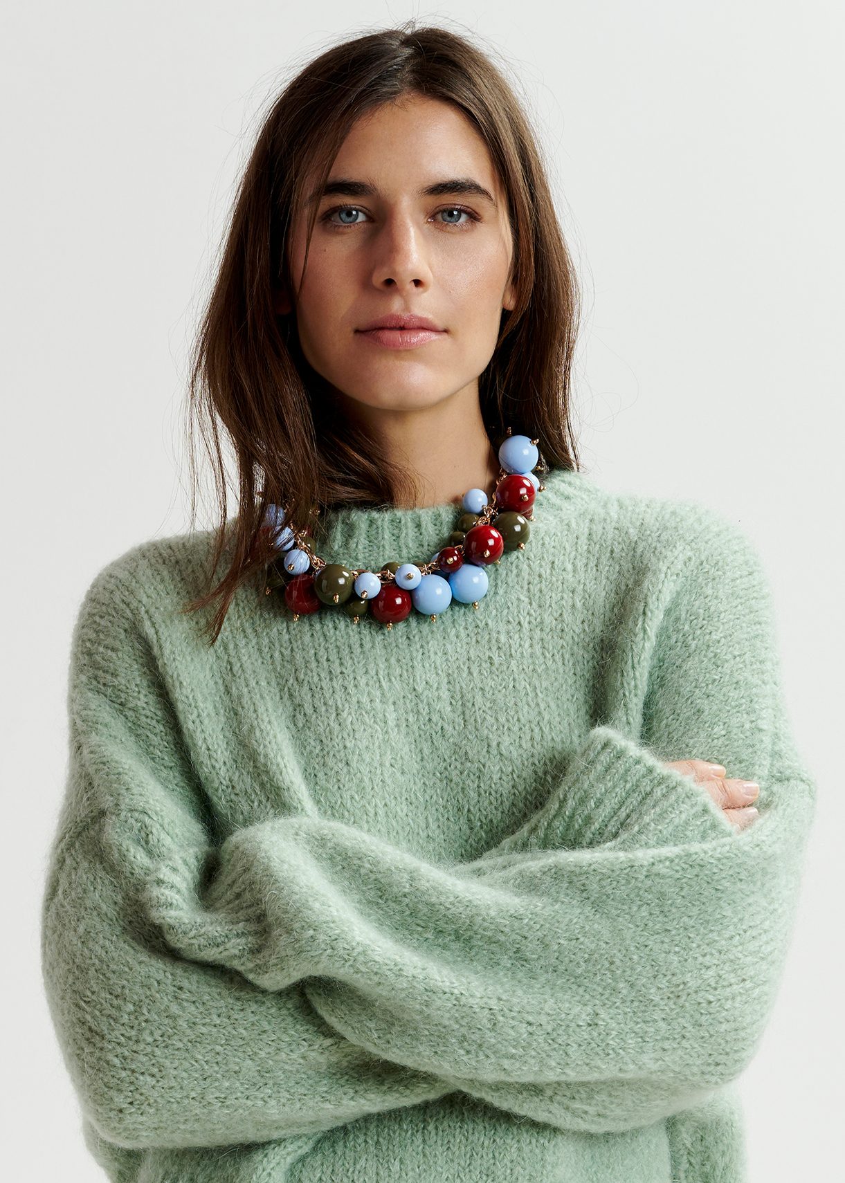 Light green knit sweater hotsell