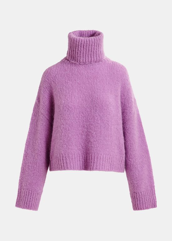 Pull à col roulé mauve