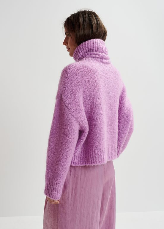 Pull à col roulé mauve