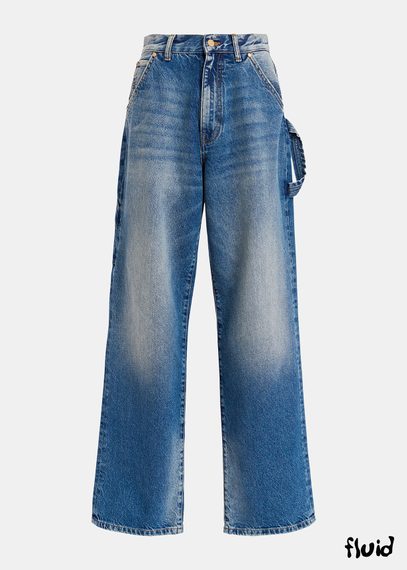 Blue carpenter straight-leg jeans