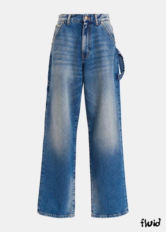 Blue carpenter straight-leg jeans