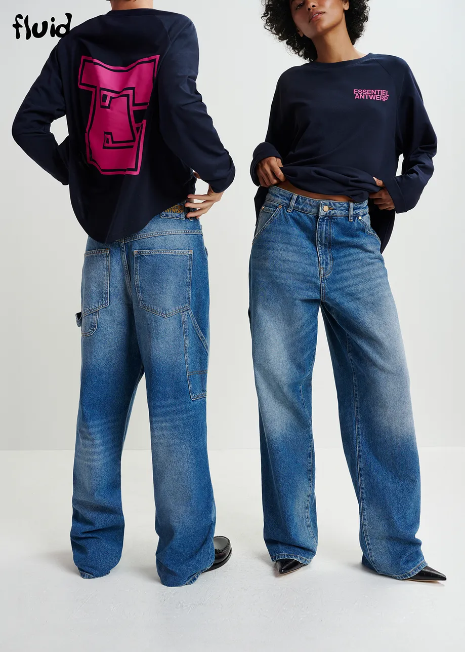 Blue carpenter straight-leg jeans