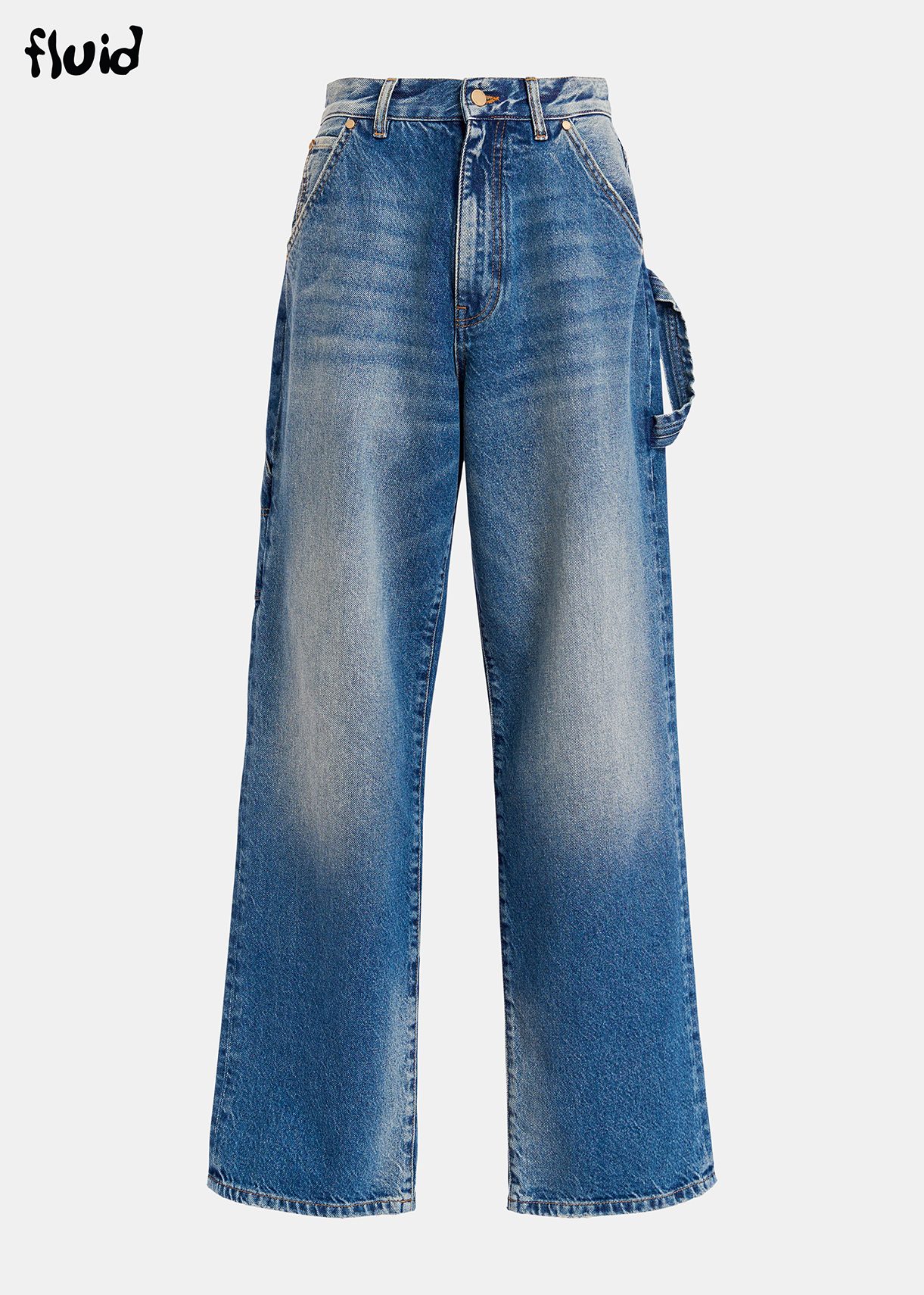 Blue carpenter straight-leg jeans