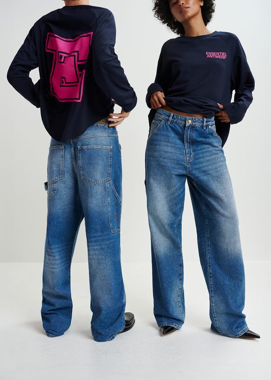 Blue carpenter straight-leg jeans