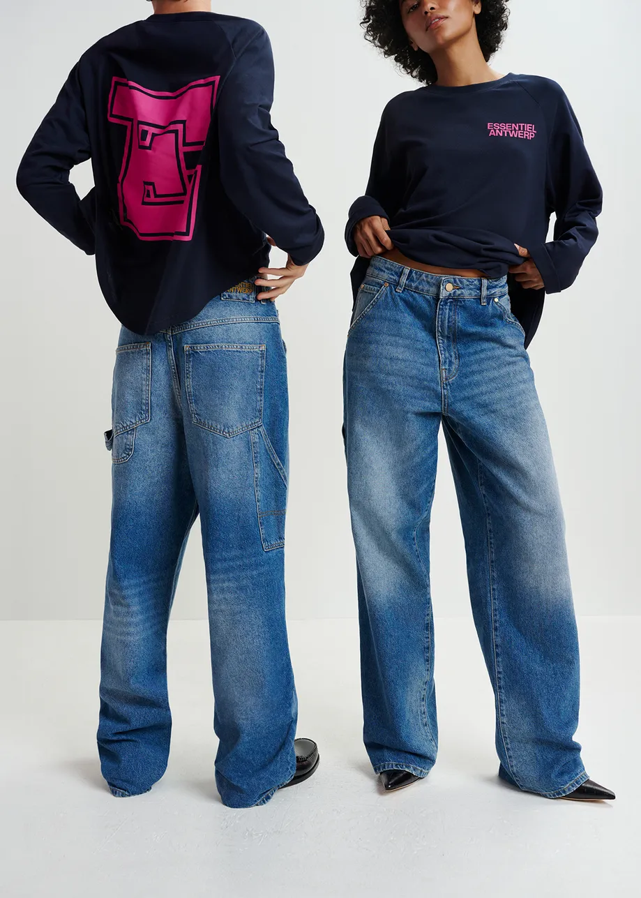 Blue carpenter straight-leg jeans