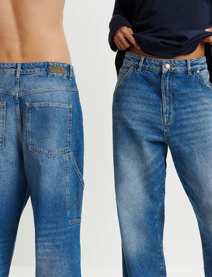 Jeans Carpenter blu a gamba dritta