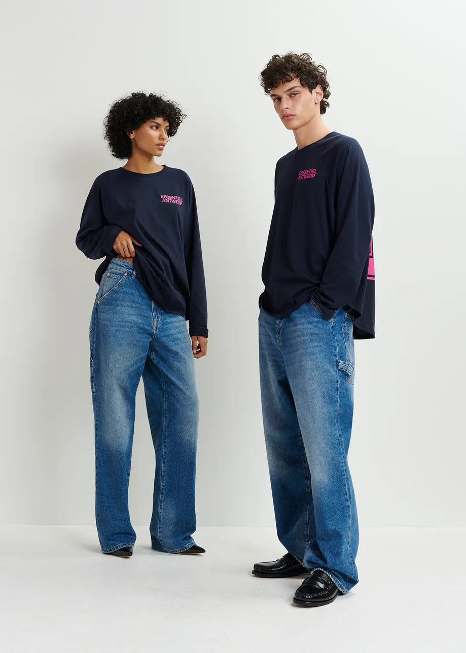 Blue carpenter straight-leg jeans