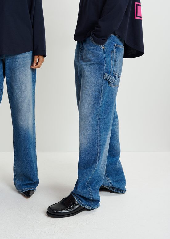 Blue carpenter straight-leg jeans