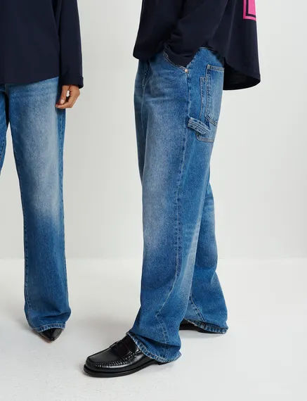 Blue carpenter straight-leg jeans