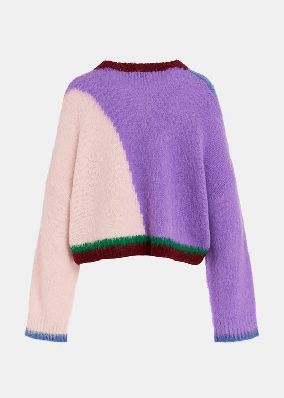 Multicolor abstract intarsia-knitted sweater