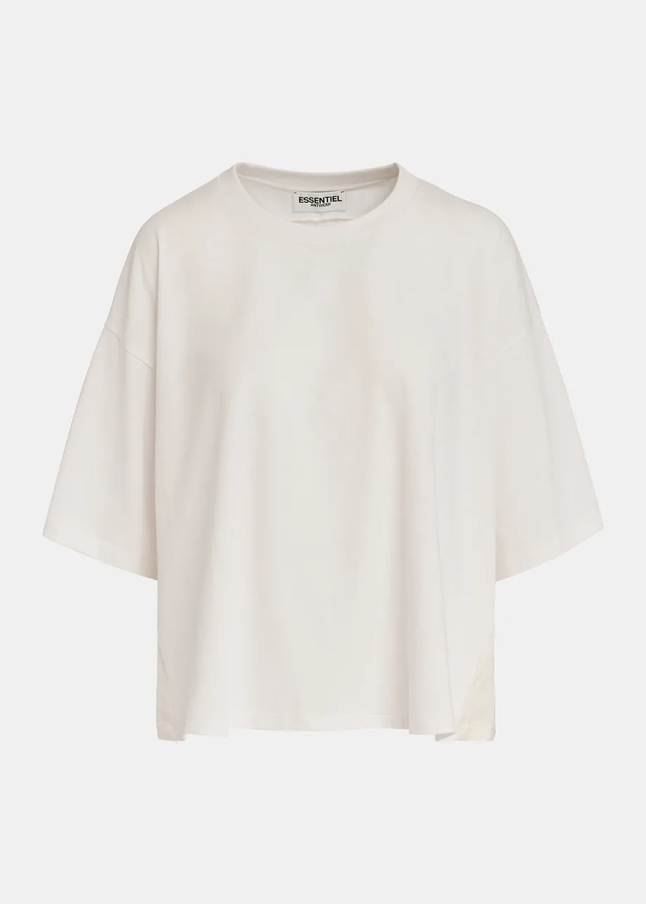 Off-white T-shirt with satin back panel