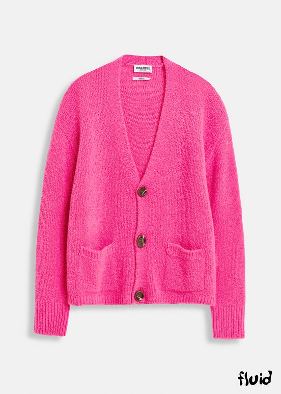 Neonpinker Grobstrick-Cardigan