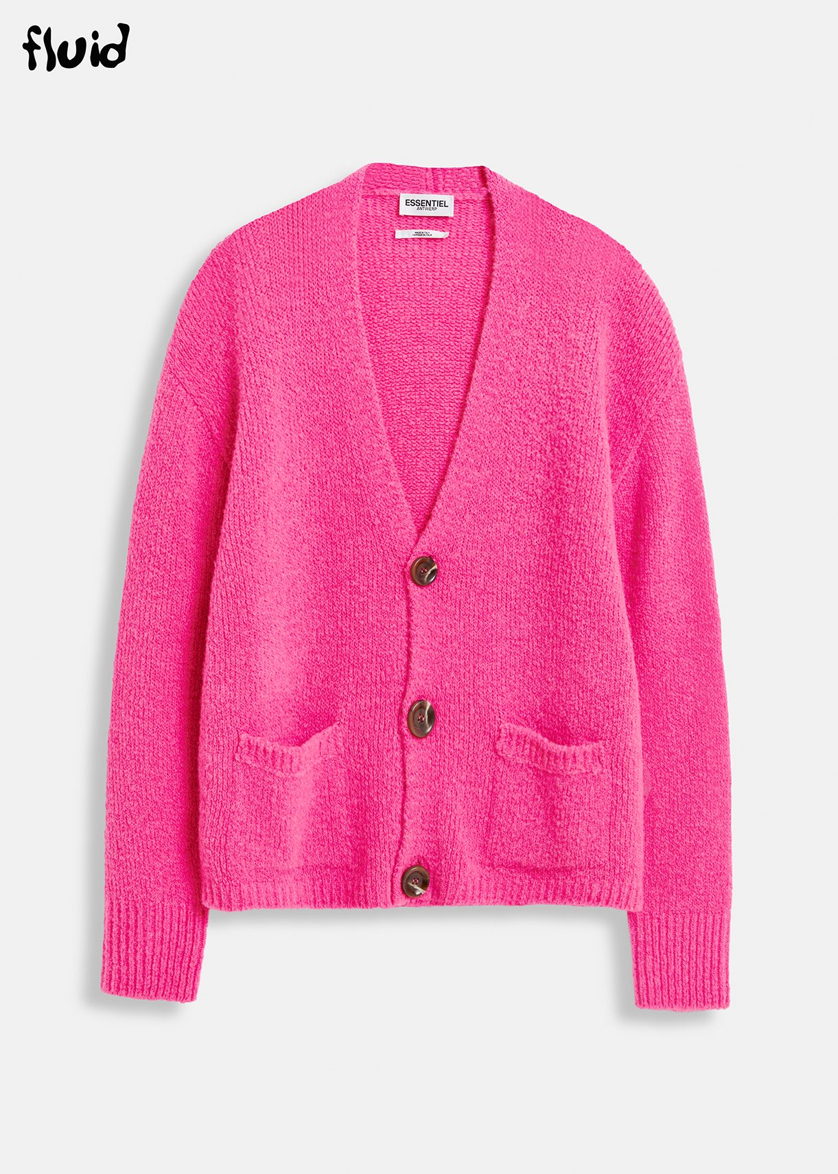 Neonpinker Grobstrick-Cardigan