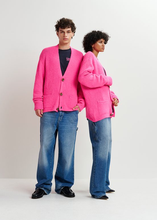 Neonpinker Grobstrick-Cardigan