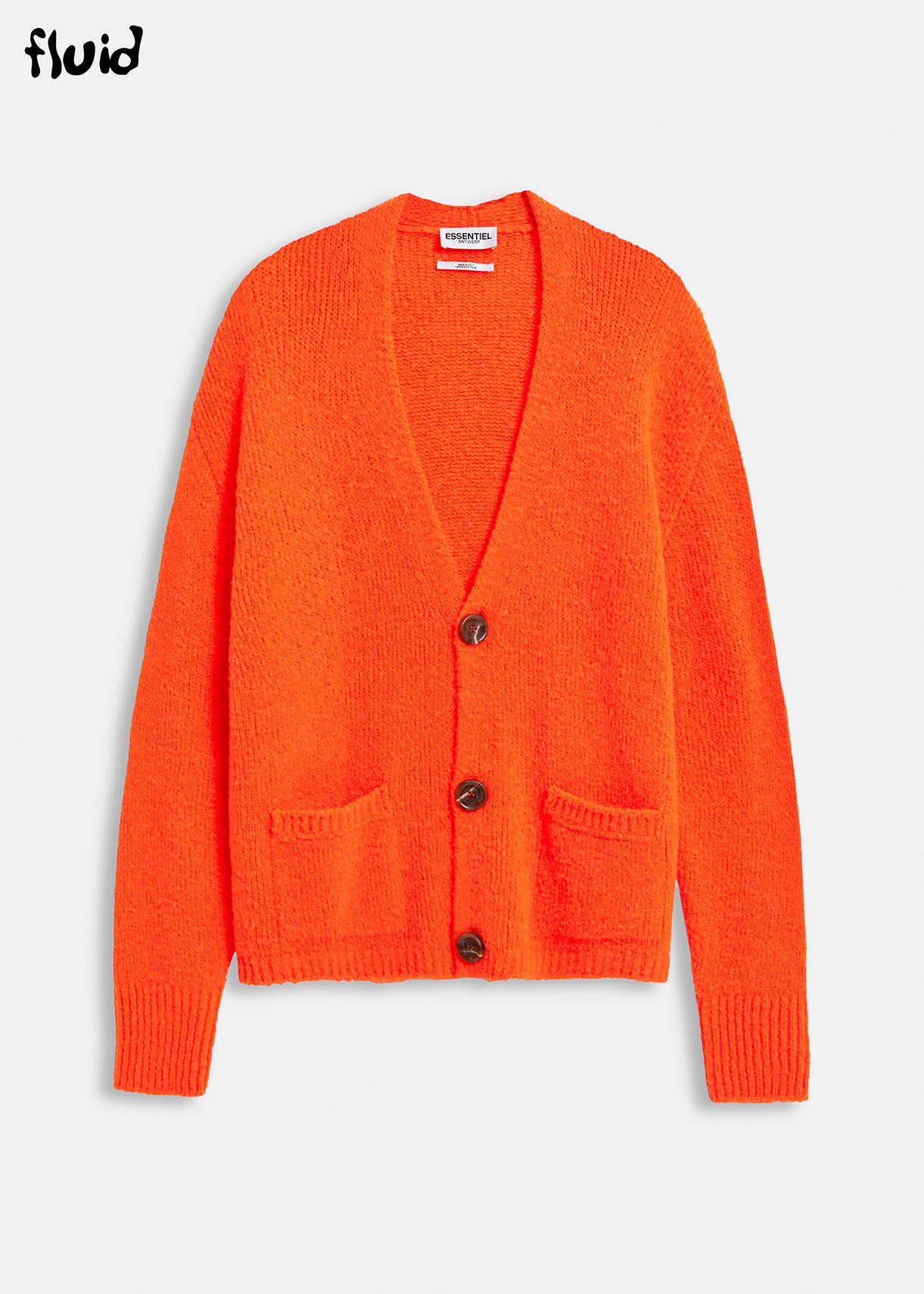 Cardigan en maille épaisse orange fluo