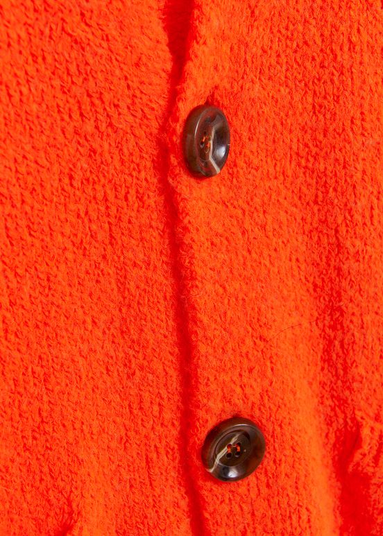 Cardigan en maille épaisse orange fluo