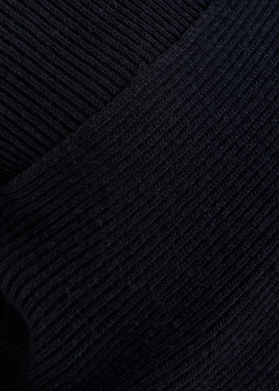 Pull croisé en tricot noir