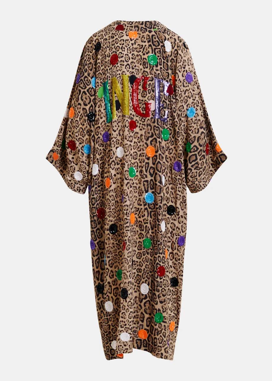 Personalizable sequin-embellished kimono - online exclusive