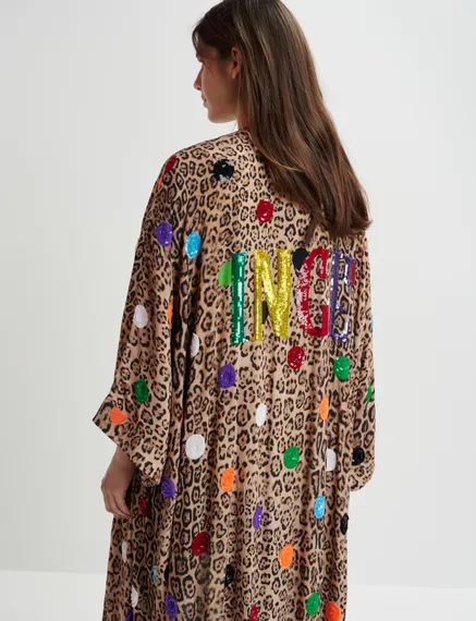 Personalizable sequin-embellished kimono - online exclusive