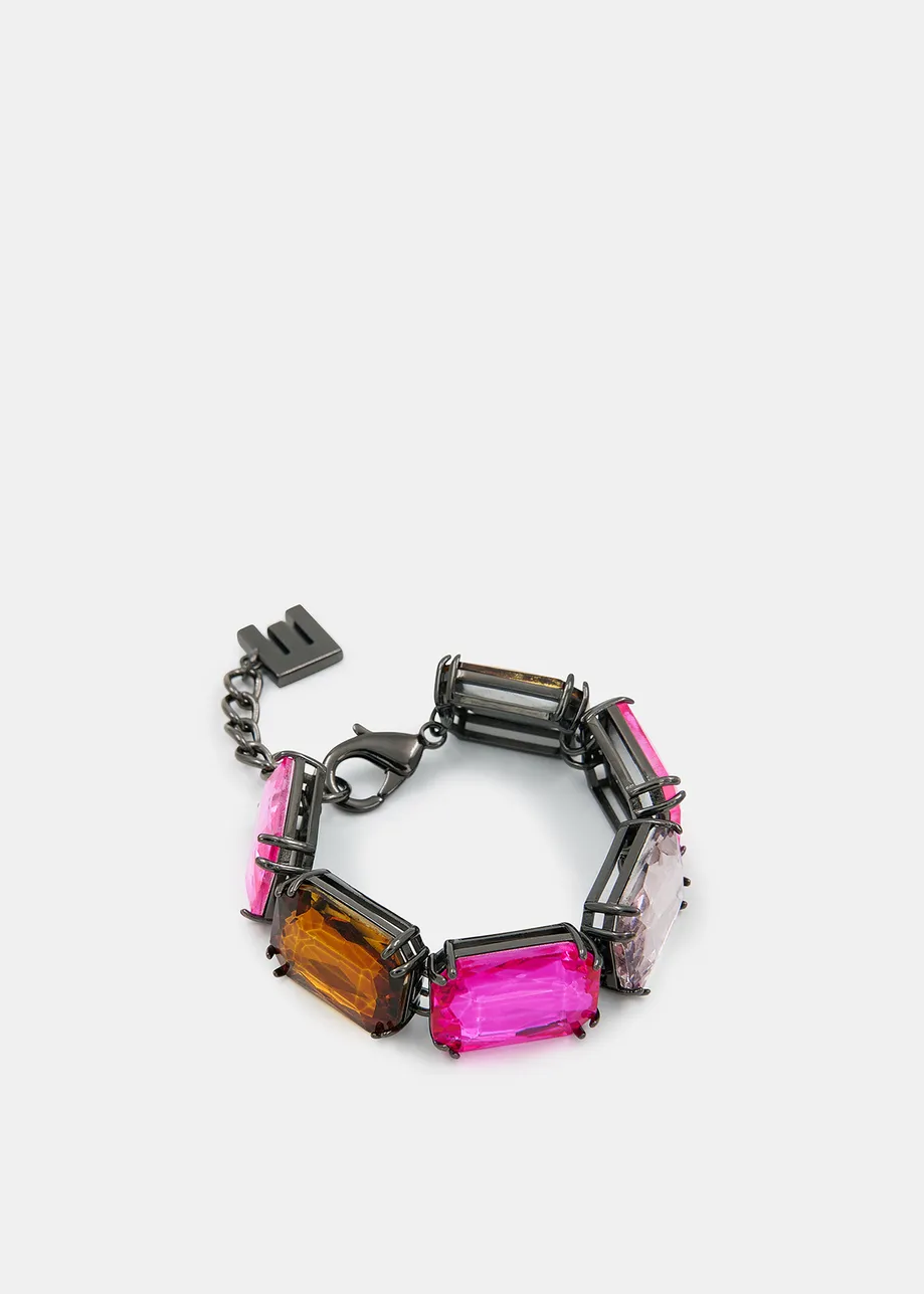 Bracciale con strass multicolore