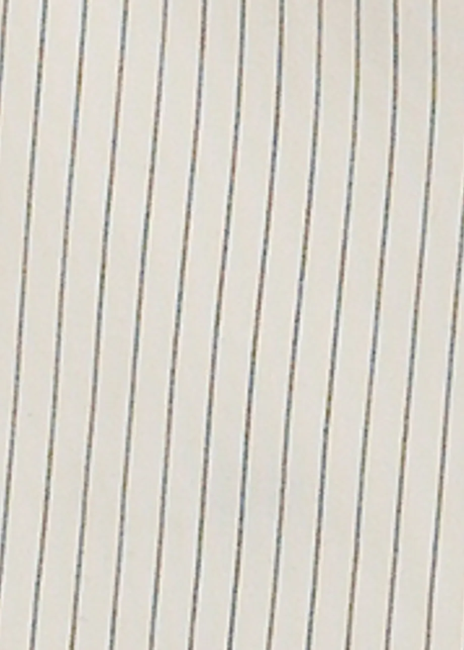 Off-white and black pinstripe single-breasted blazer