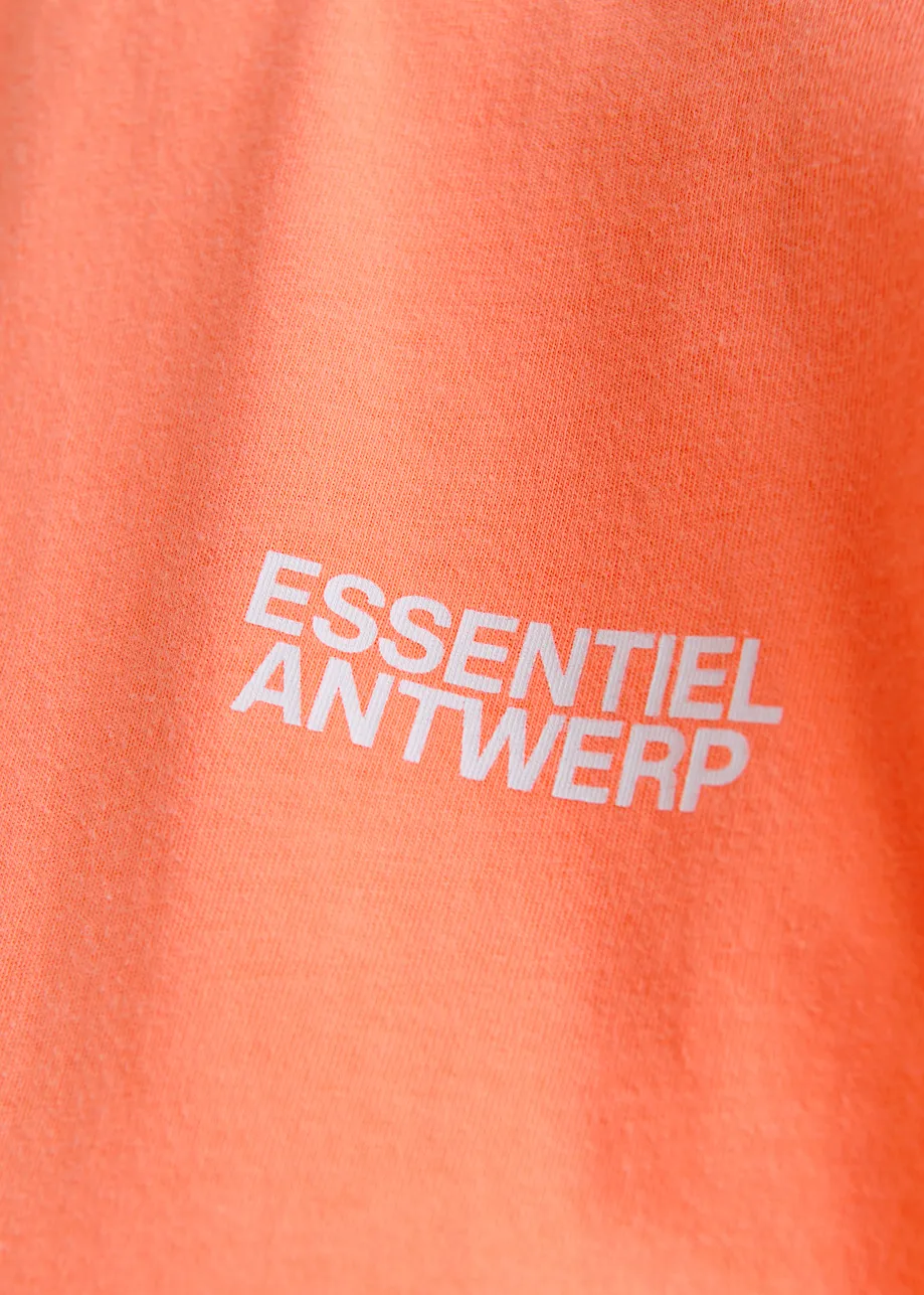 T-shirt à mancherons en coton bio corail