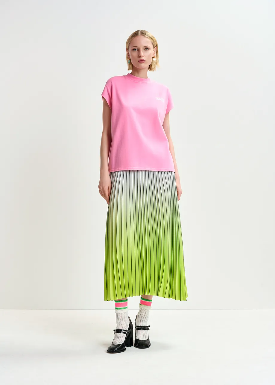 T-shirt à mancherons en coton bio rose